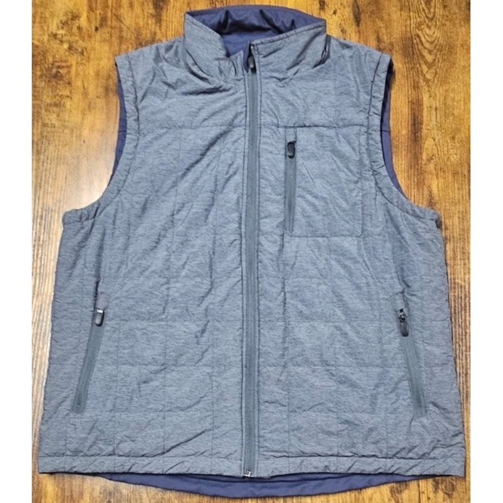Johnston & Murphy Reversible Quilted Vest Navy Blue Extreme Comfort Men's Large